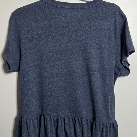 the GREAT Ruffled Peplum Tee Spacedye Blue Short Sleeve Top Size 2 Medium - Picture 4 of 5